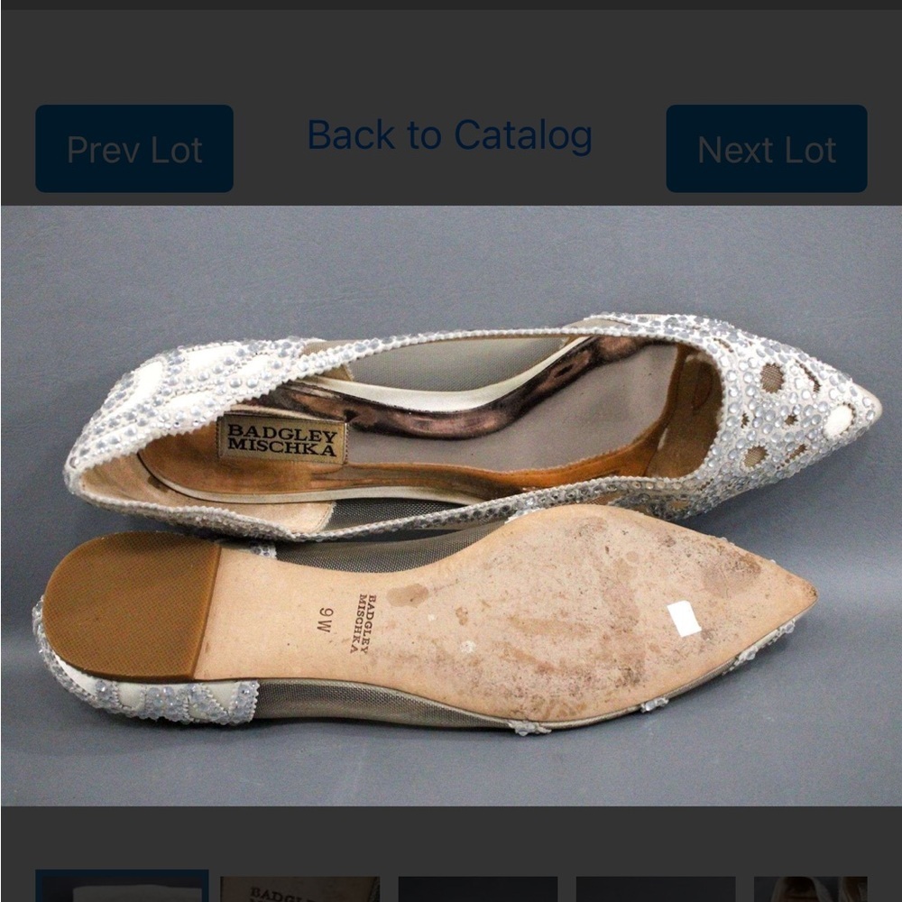 Badgley Mischka Silver Mesh Flats - Picture 6 of 7